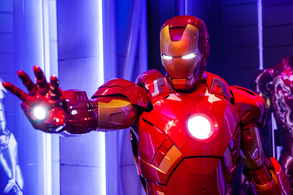 Wax figure of Tony Stark the Iron Man from Marvel comics in Madame Tussauds Wax museum in Amsterdam, Netherlands