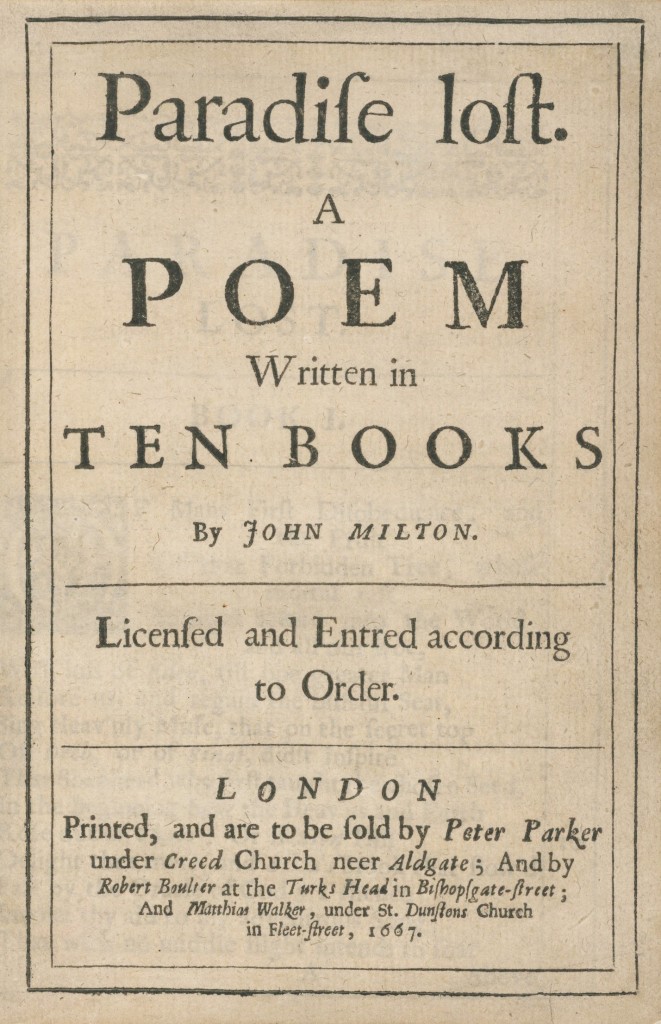 約翰．密爾頓的詩作《失樂園》。（圖／wiki）