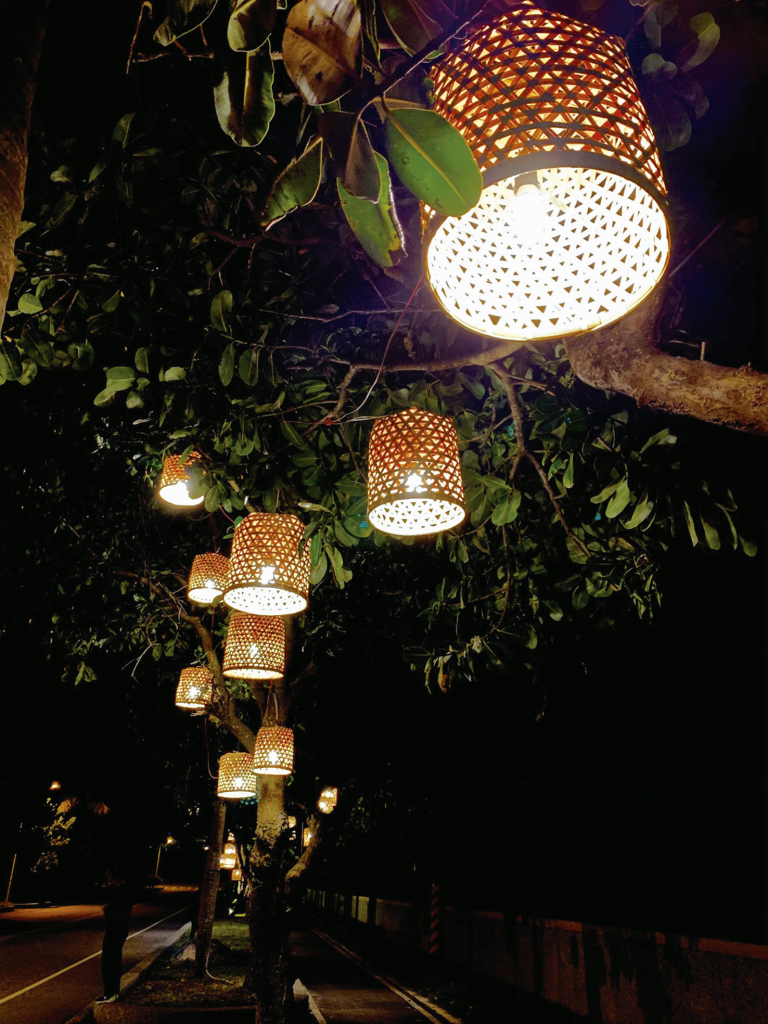 吉林路上的原住民竹籠燈（曾雪瀅攝）