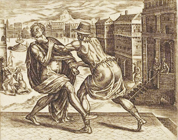 圖2. van der Straet, Jan (1523-1605), Parable of the Ungrateful Servant , 1560-1590; print; Victoria & Albert Museum, London