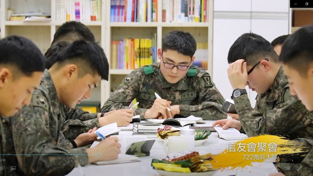 韓國的722炮兵大隊見證分享。（取自韓語戲劇聖經官網）