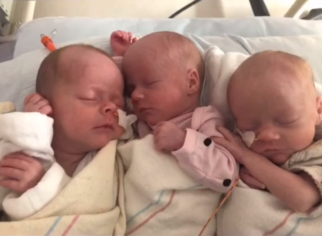 媽媽並沒有接受醫師的建議減胎，最後順利生下三胞胎。（圖／翻攝自tiktok@tamingtriplets）