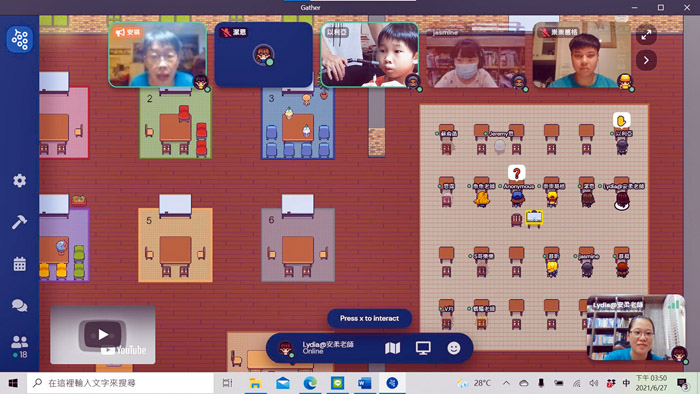 用Gather Town介面打造虛擬兒童主日學。（圖／高雄基督之家提供）