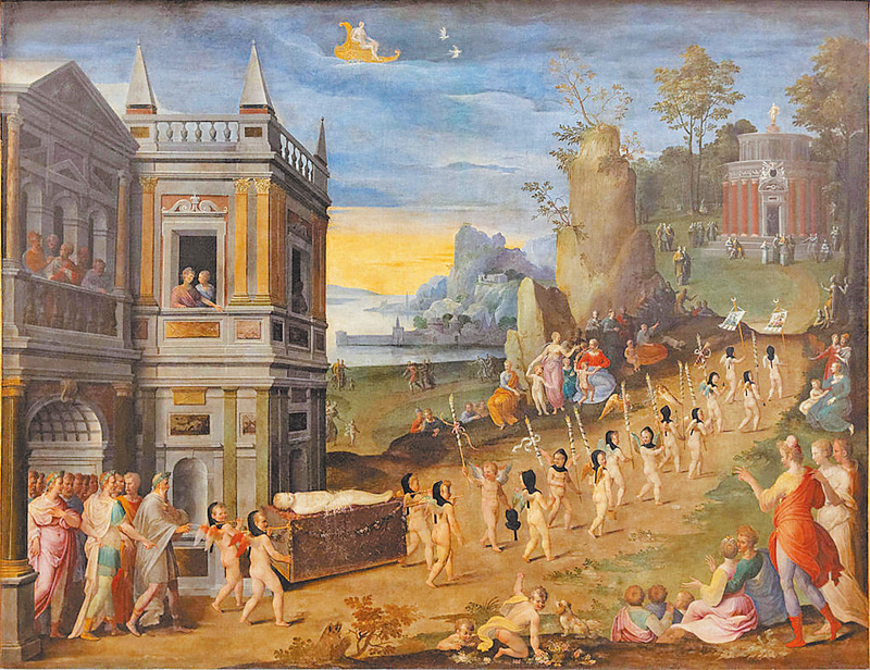 《愛神的葬禮》"The funeral procession of Love", by Antoine Caron,1580
