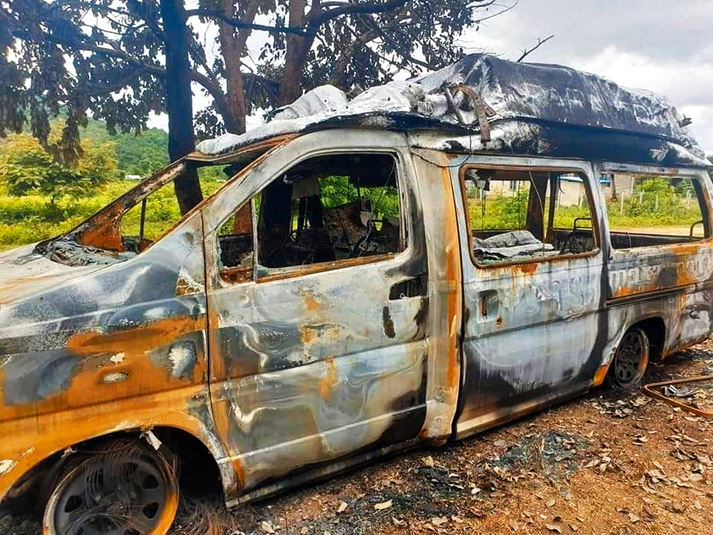 緬甸被焚的載物車