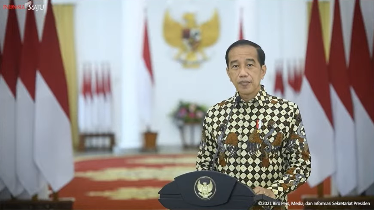印尼總統佐科威在開幕典禮上致辭。（圖／截取自影片）
