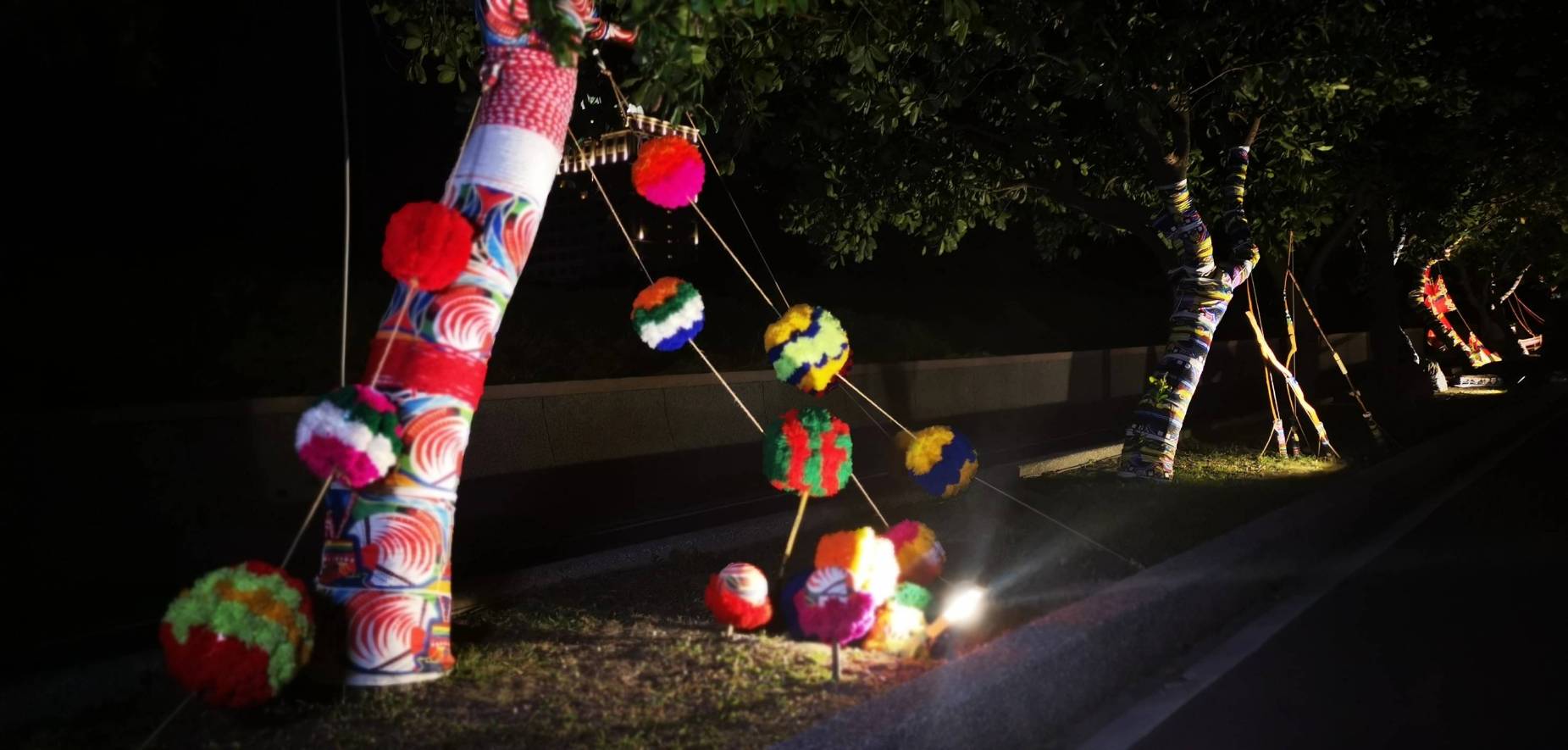 2020花蓮幸福聖誕城吉林路的公共裝置藝術（受訪者提供）