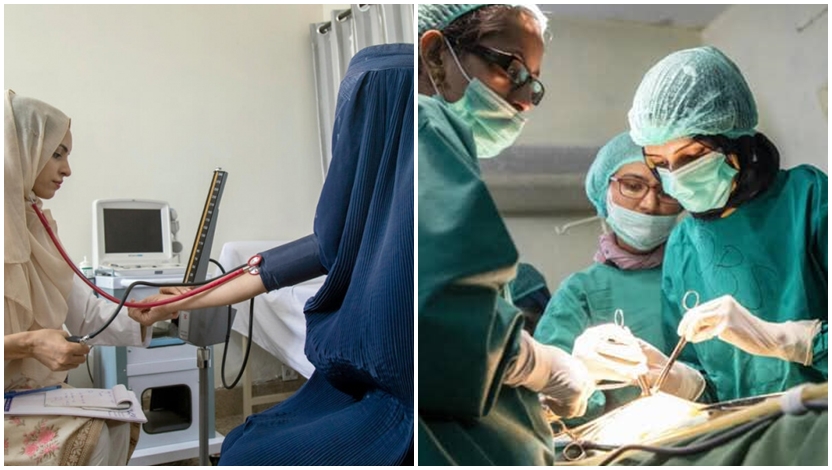 雷曼為難民診療和動手術。（圖／左: 翻攝自UNHCR by Betsy Joles，右：Fb@SaleemaRehman）