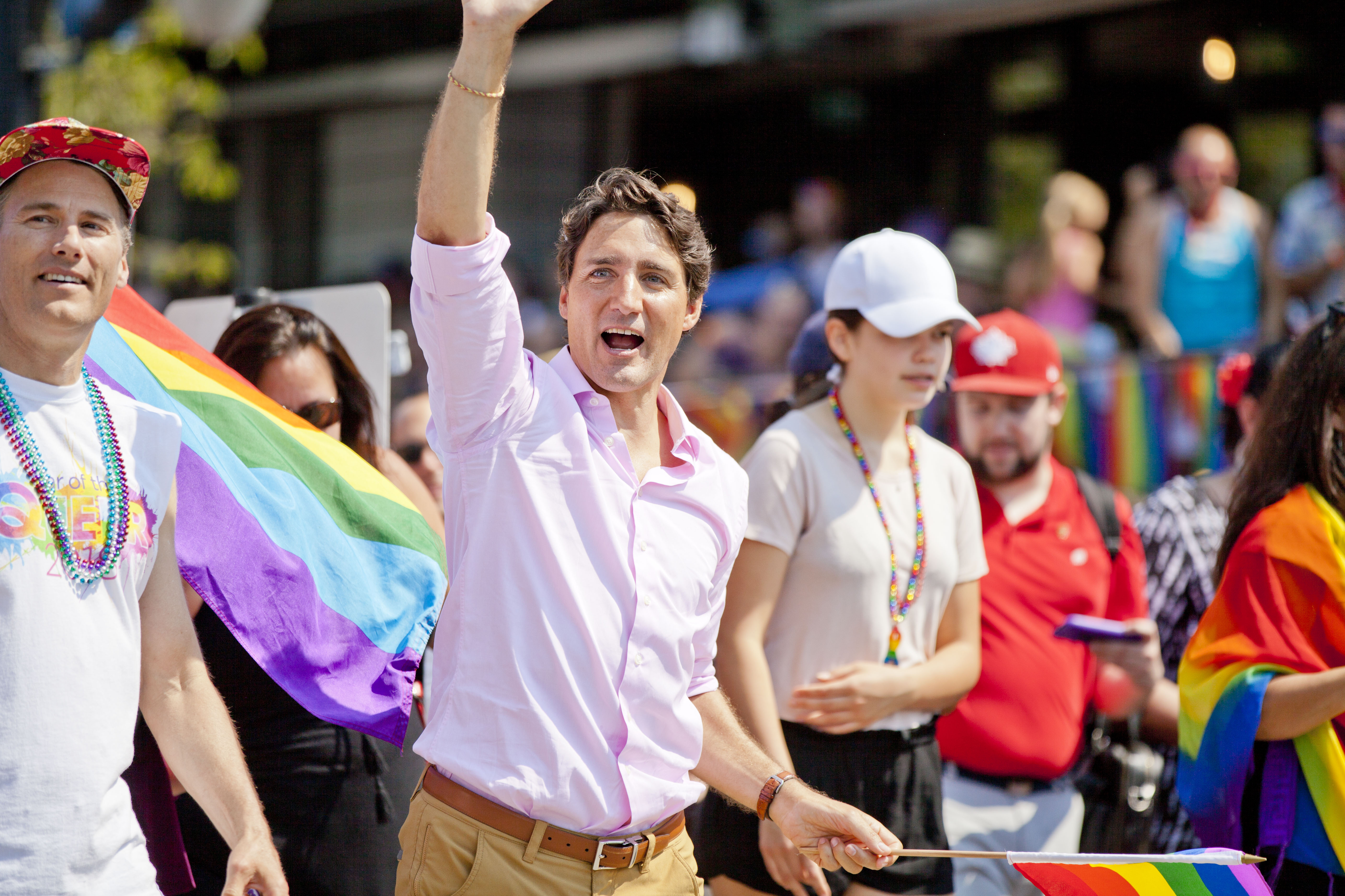 加拿大總理杜魯道2018年參加同志驕傲月遊行。（圖／wikimedia）