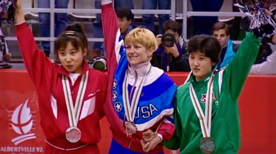1992年，李琰獲法國阿爾貝維爾冬奧會上500米銀牌。（圖／athletesinaction.org）