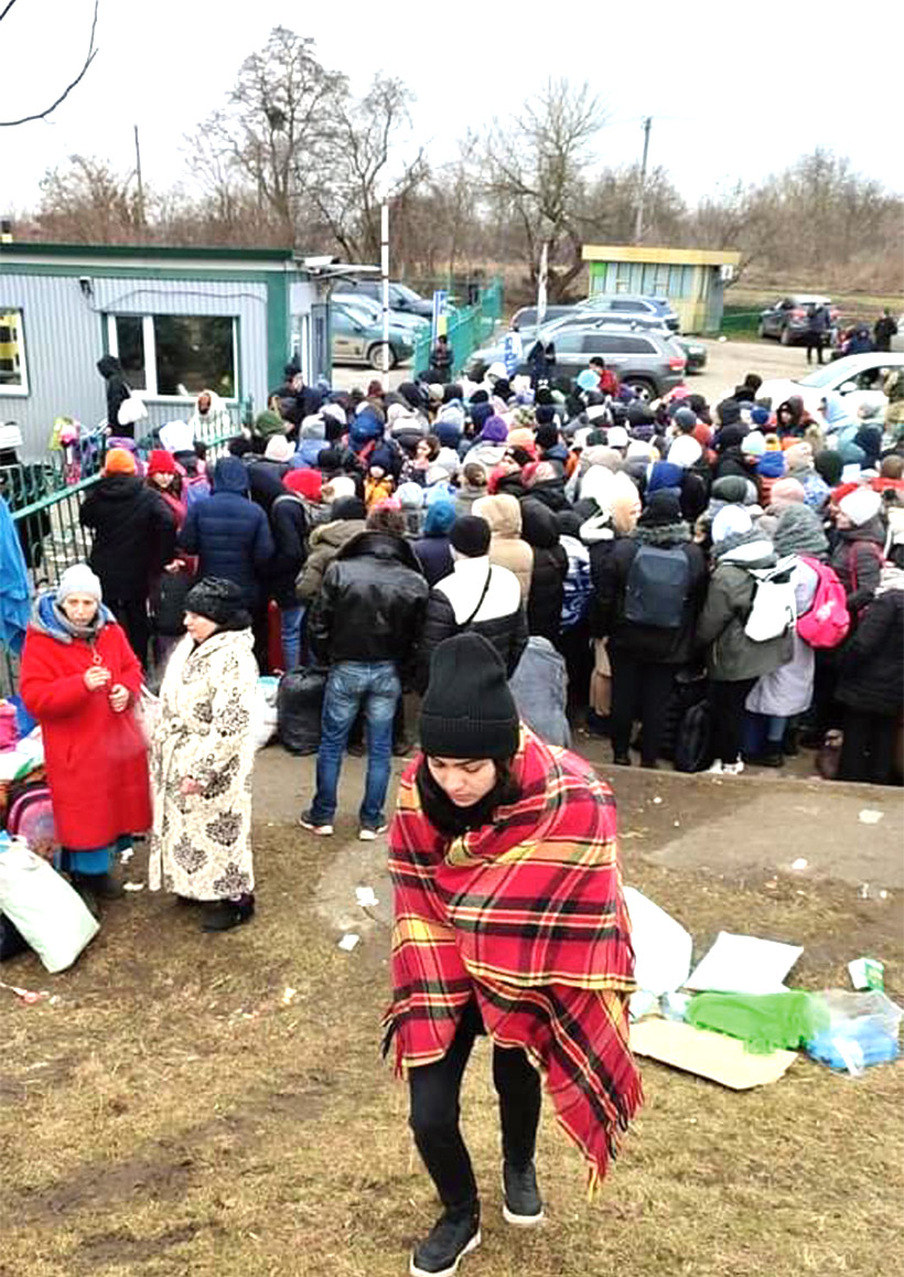 逃離至烏克蘭邊境的難民。（圖／受訪者臉書，烏克蘭召會聖徒攝）
