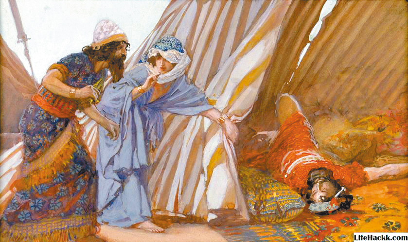 "Jael Shows to Barak, Sisera Lying Dead", c. 1896-1902, by James Jacques Joseph Tissot  or followers