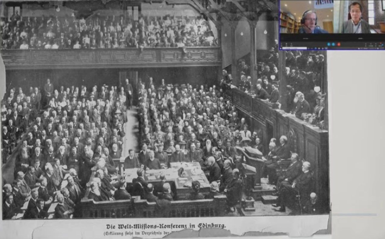 1910年愛丁堡舉行世界宣教會議，大部分是西方宣教師面孔。(直播截圖)