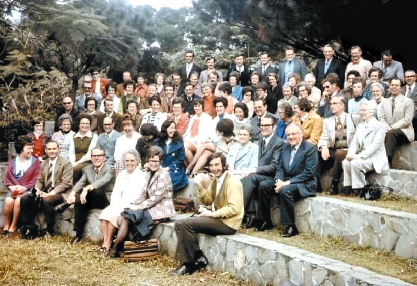 1974年宣教士禱告退修會。（平鎮浸信會提供）