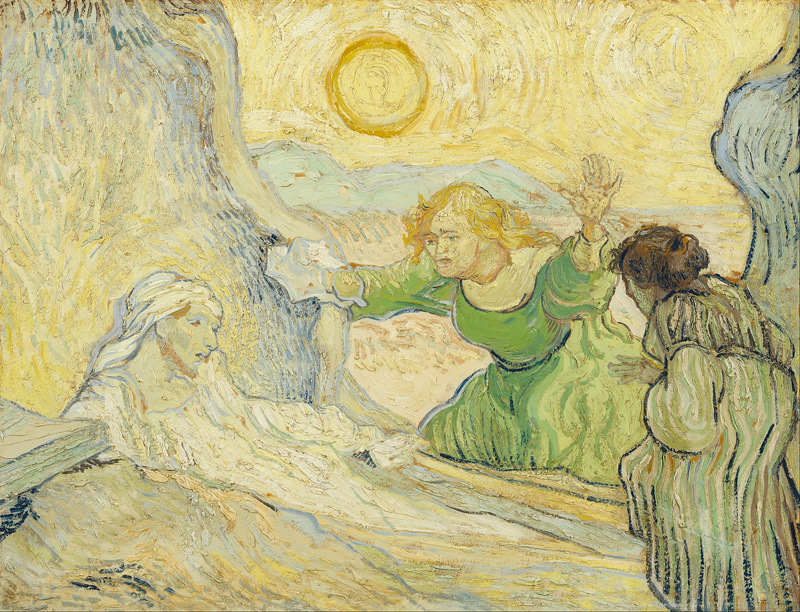 圖7. Vincent van Gogh, The Raising of Lazarus (after Rembrandt), oil on paper, 50 cm x 65.5 cm;1890, Van Gogh Museum, Amsterdam