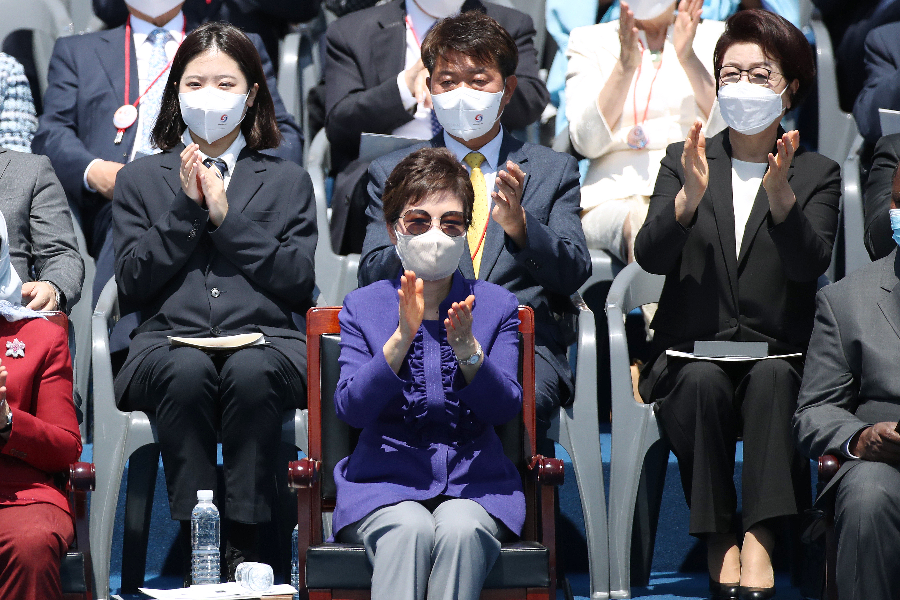 獲特赦的前總統朴槿惠參加就職典禮。（圖／flickr@republicofkorea）