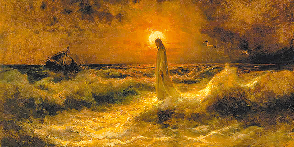 圖8. Julius Sergius Von Klever (1850-1924), Christ Walking on the Water, 1880 (?), oil on canvas, location unknown
