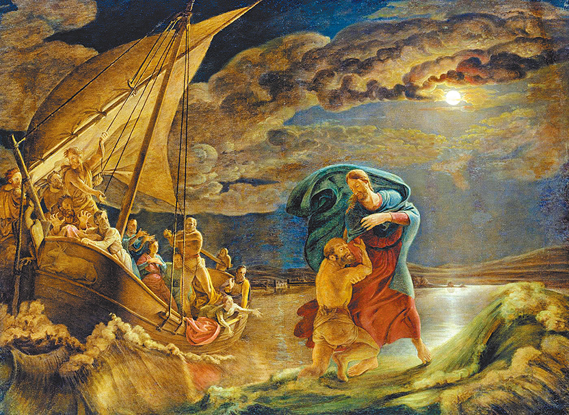 圖7. Philipp Otto Runge (1777-1810), Peter on the sea, 1806; oil on canvas, 116 x 157 cm; Hamburger Kunsthalle