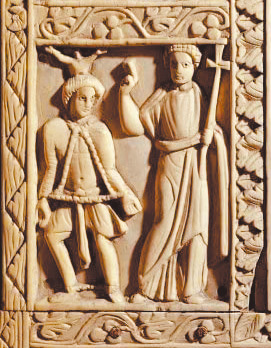 圖2. Healing of the Gerasene Demoniac, Murano Diptych (Detail), 5th -6th century; Ravenna National Museum