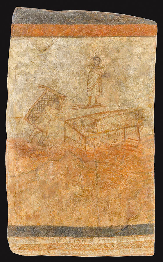 圖1. Baptistery wall painting: Christ Healing the Paralytic (Detail), ca. AD. 232; 145 × 88 cm; Yale University Art Gallery