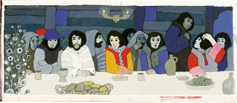〈最後的晚餐〉插畫。（圖／keesdekort.com）
