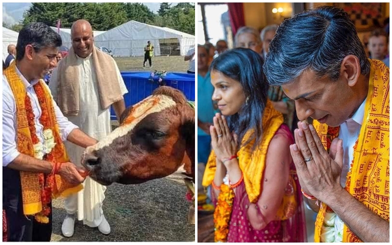 蘇納克和妻子參加印度教的宗教儀式。（圖／翻攝自FB@Assam Alert）