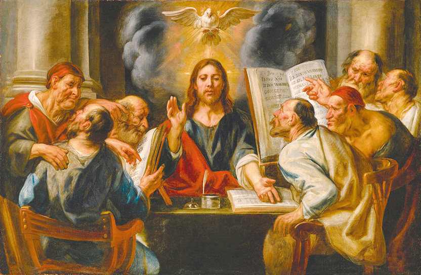 "Christ among the Pharisees",  by Jacob Jordaens, 1660-70 