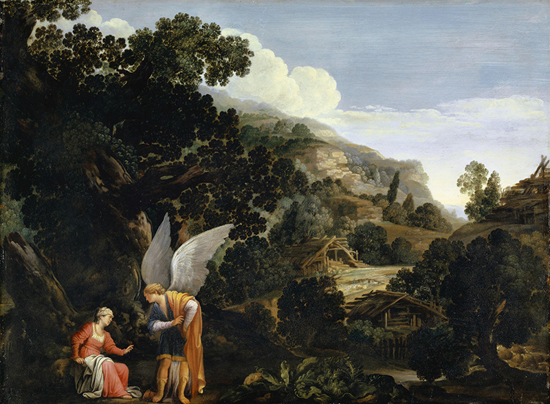 "The Annunciation to the Wife of Manoah", by Carlo Saraceni, 1610
