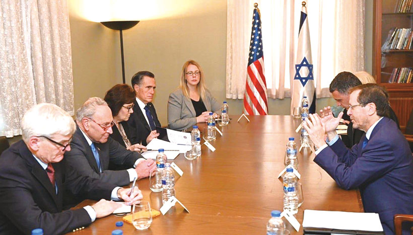 以國總統赫爾佐格與美國參議員代表團會面（Haim Tzach, GPO)