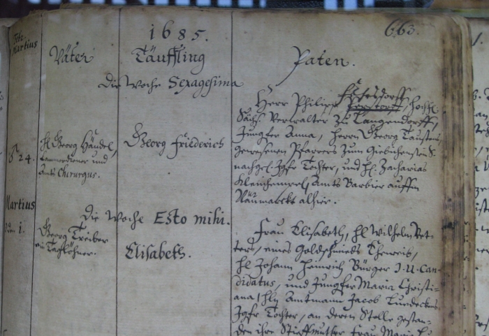 韓德爾的洗禮登記（哈勒瑪麗恩圖書館）。（圖／Wikimedia）