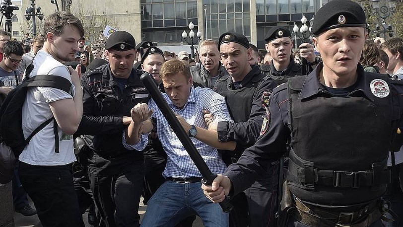 納瓦尼帶群眾抗爭時被捕。（圖／翻攝自IG@navalny）