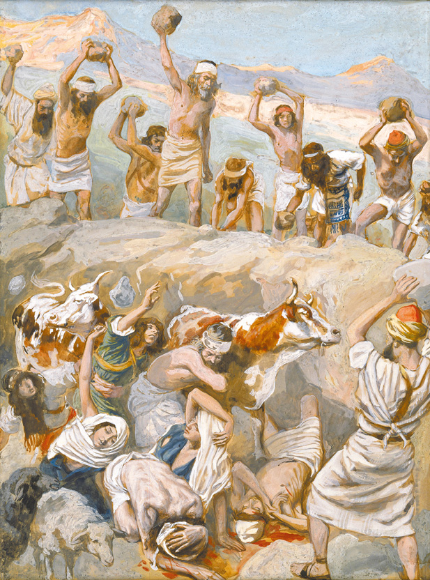 "Achan and His Fami ly Stoned to Death", by James Tissot and followers