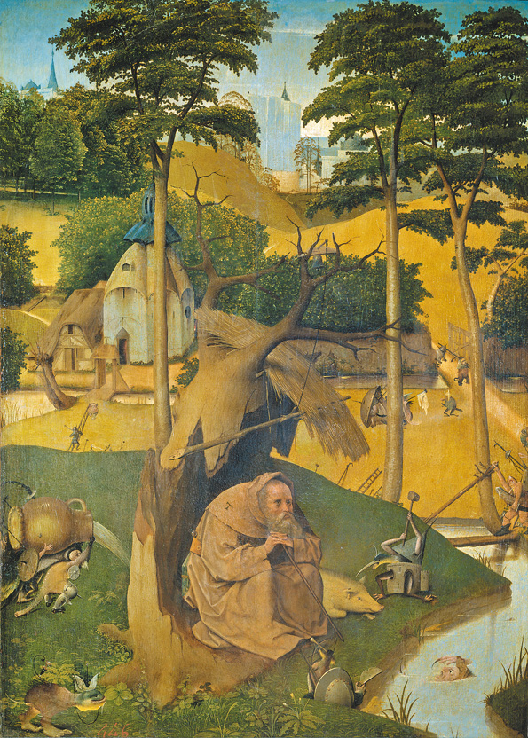 〈隱士安東尼的誘惑〉，希羅尼穆斯．博斯 （Hieronymus Bosch, 1450-1516）的追隨者繪製。