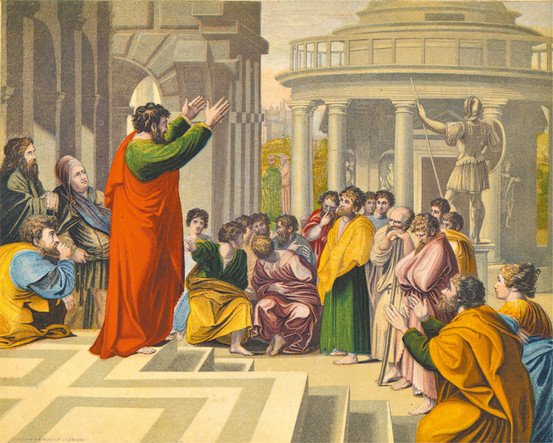 "St Paul Preaching in Athens", by George Baxter