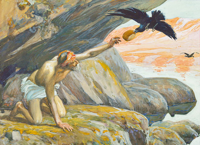 "Elijah Fed by the Ravens", by James Tissot