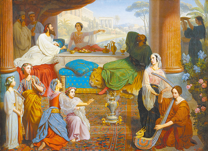 "Queen Esther Denouncing Haman",  by Auguste Jean-Baptiste Leloir 