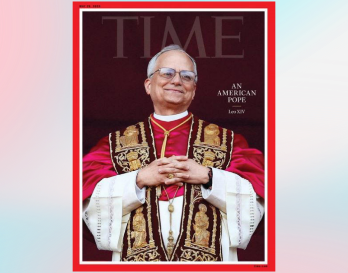 新任天主教教宗良十四世登上《時代雜誌》封面。（圖／翻攝自《時代雜誌》X）