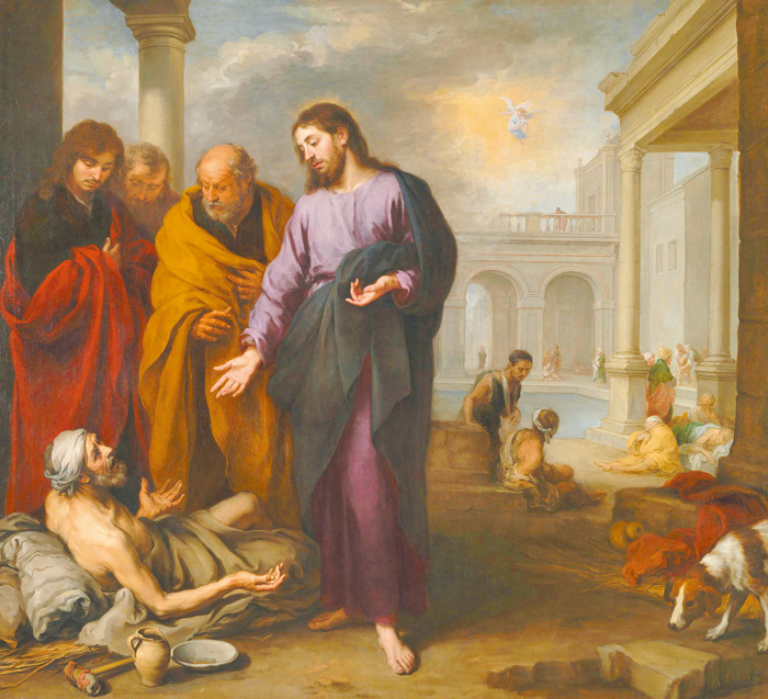 "Christ healing the Paralytic at the Pool of Bethesda", by Bartolomé Esteban Murillo