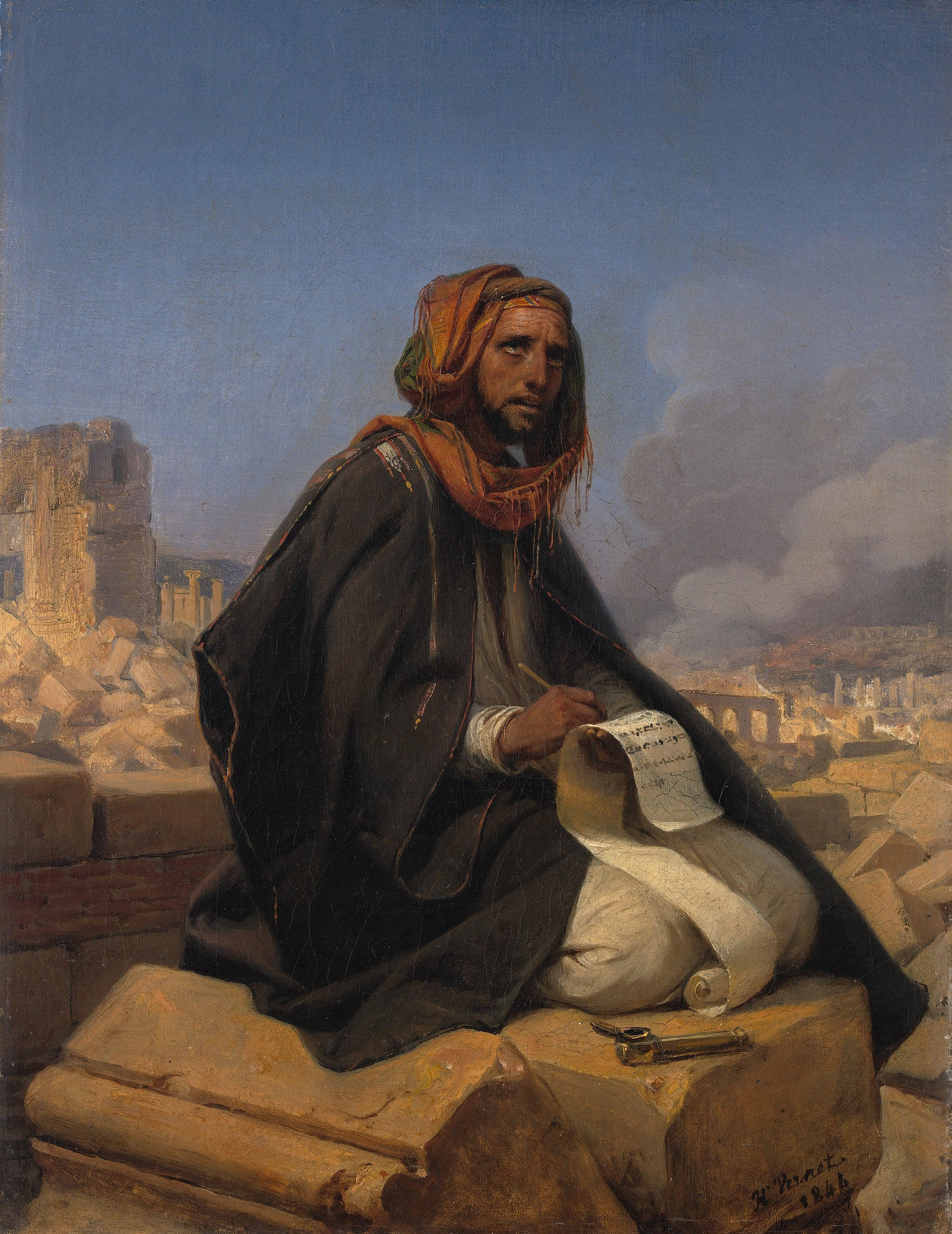 "Jeremiah on the ruins of Jerusalem", by Horace Vernet