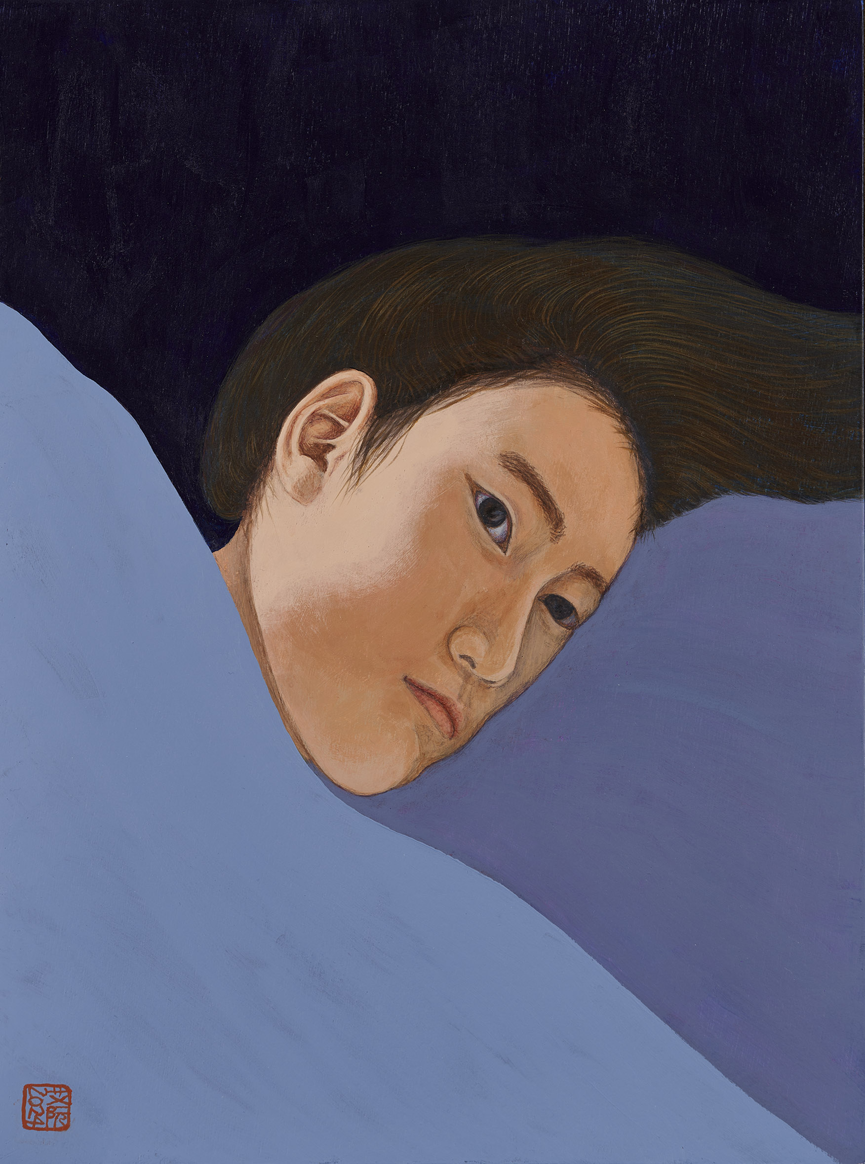 艾阮畫作，左圖為〈消失的身影〉，右圖〈從來如此就不對〉。