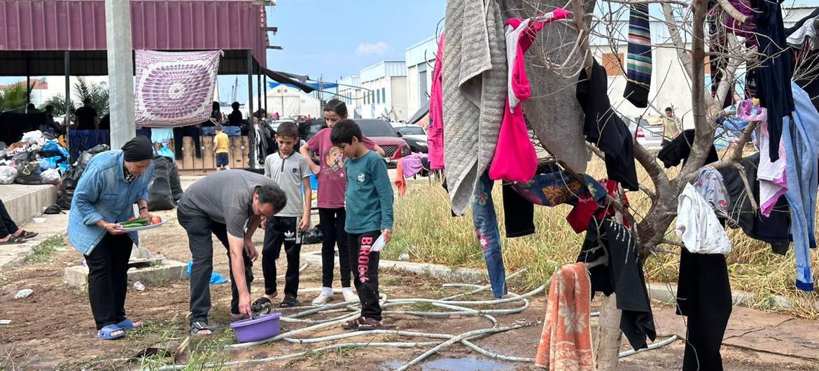 加薩南部地區的一些流離失所家庭正在盡力適應當地條件。（圖／UNRWA）