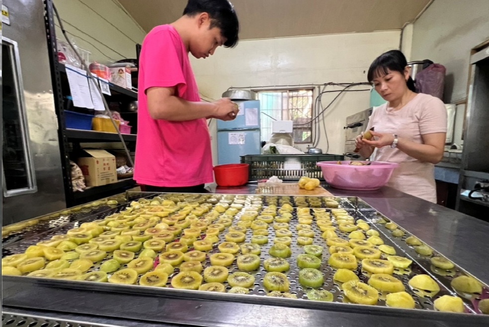 協助部落產業創生，將水果製成果乾。(受訪者提供)