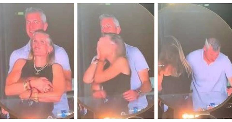 英國酷玩樂團（Coldplay）的波士頓演唱會「Kiss Cam」互動環節，意外引發外遇疑雲爭議。（翻攝自Tik Tok）