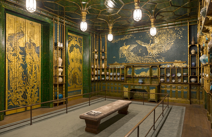 孔雀廳。 圖片來源：https://upload.wikimedia.org/wikipedia/commons/4/46/The_Peacock_Room_%282%29.jpg
