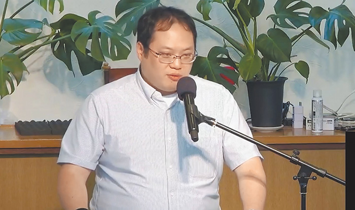 鄒君惟牧師（翻攝自日本陽光教會直播）