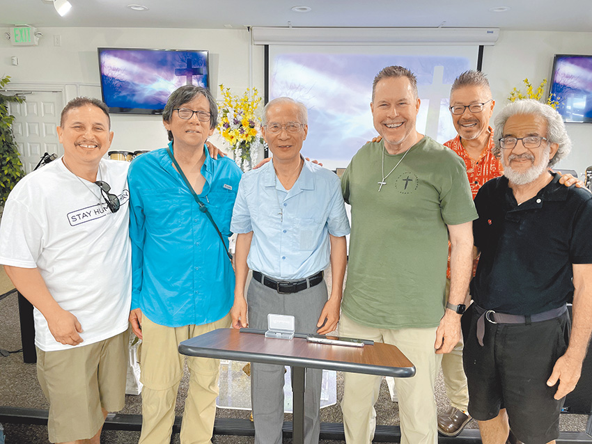 林大衛返美後，與關心代禱的牧者和信徒會面。（受訪者提供）
