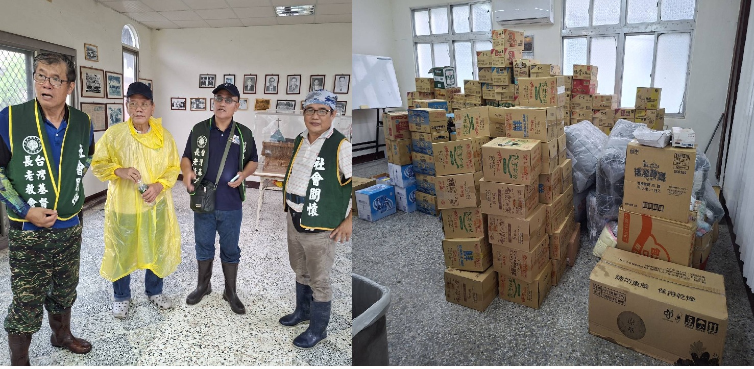 阿美中會等各地教會提供協助，將物資送進教會。(馬太鞍長老教會提供)。