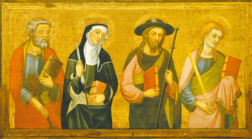 "Saint Peter, Saint Claire, Saint James the Great and Saint John the Evangelist", by Pere Serra