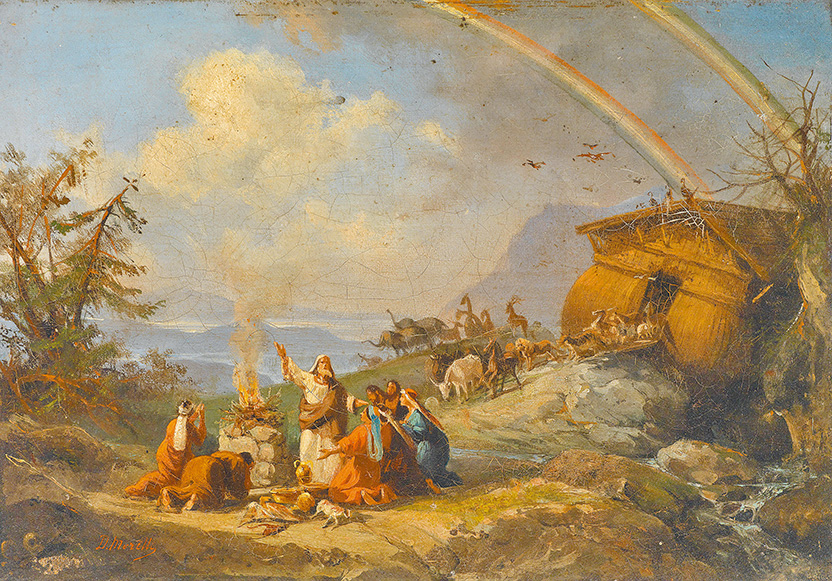 "Noahs Dankgebet", by  Domenico Morelli