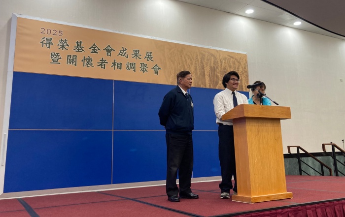 莊凱丞上台分享見證。（賴秋薰攝影）